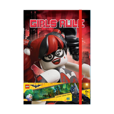Блокнот с резинкой Lego Batgirl and Harley Quinn, 96 листов в линейку