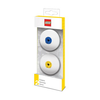 Набор ластиков Lego, синий и жёлтый, 2 шт.