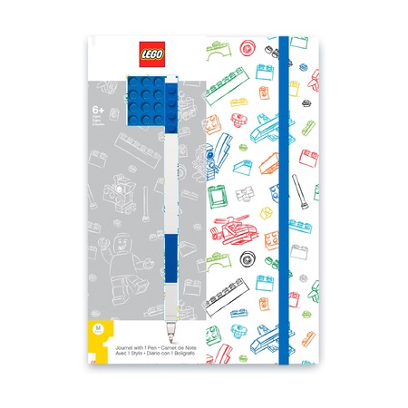 Блокнот Lego с синей гелевой ручкой, сине-белый