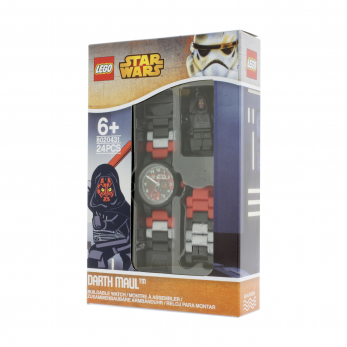 Часы наручные Lego Star Wars с минифигурой Darth Maul, на ремешке