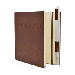 Книга для записей, с коричневой гелевой ручкой Lego Locking Notebook