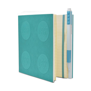 Книга для записей, с голубой гелевой ручкой Lego Locking Notebook