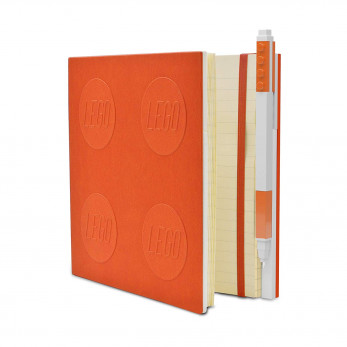 Книга для записей, с оранжевой гелевой ручкой Lego Locking Notebook